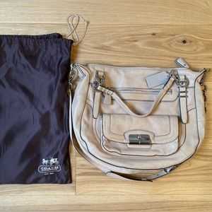 Coach leather beige bag with dust bag